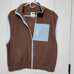 SO Sherpa Vest Brown Blue Medium